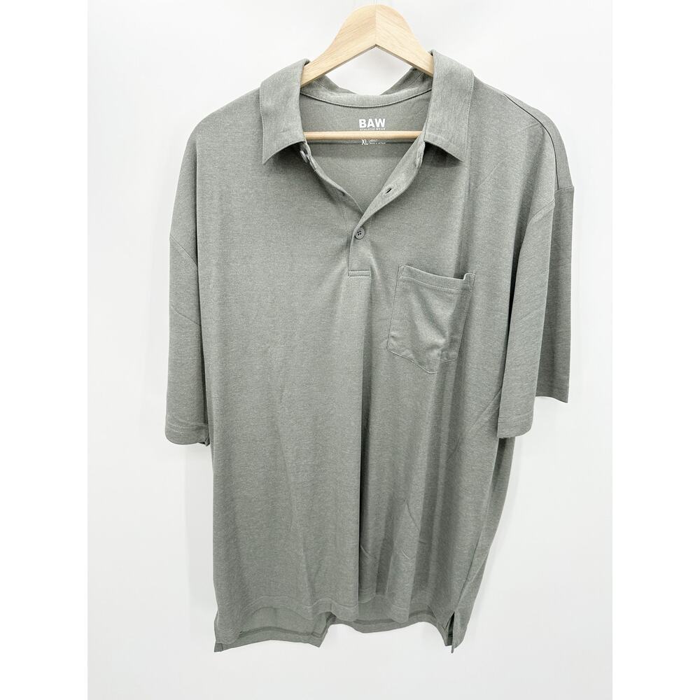 BAW Athletic Wear Xtreme-Tek Green Short Sleeve Polo Shirt Mens‎ XL XT46